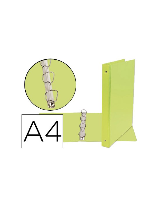 Carpeta de 4 anillas 25 mm mixtas liderpapel a4 carton forrado pvc verde