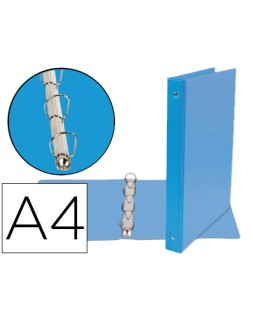 Carpeta de 4 anillas 25 mm mixtas liderpapel a4 carton forrado pvc azul