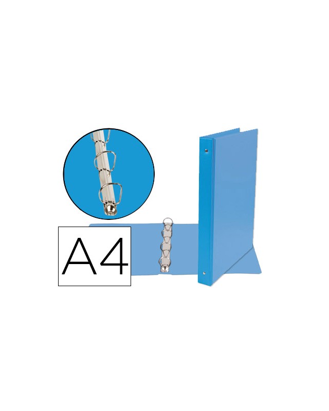 Carpeta de 4 anillas 25 mm mixtas liderpapel a4 carton forrado pvc azul