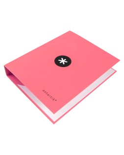 Carpeta 4 anillas 40 mm mixtas antartik a4 forrada color coral