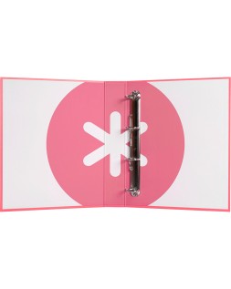 Carpeta 4 anillas 40 mm mixtas antartik a4 forrada color coral