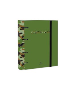 Carpeta de 4 anillas de 40 mm mixtas carton forrado folio colores surtidos camuflaje 6 diseños