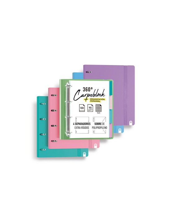 Carpeta 4 anillas de 35 mm carchivo din a4 polipropileno con recambio soft foam style