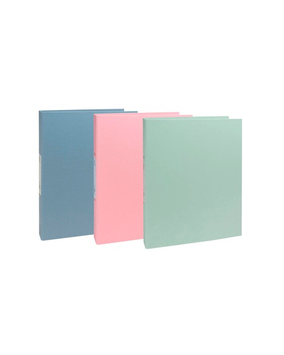 Carpeta de 4 anillas 30 mm redondas exacompta autentik din a4+ carton reciclado forrado colores surtidos