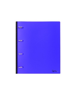 Carpeta liderpapel 4 anillas redondas 25 mm polipropileno din a4 ultra compacta con lomo extensible 4 cm azul