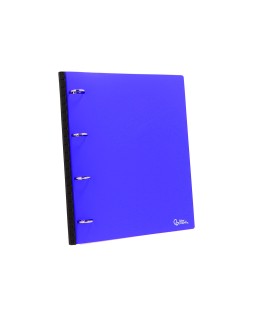 Carpeta liderpapel 4 anillas redondas 25 mm polipropileno din a4 ultra compacta con lomo extensible 4 cm azul