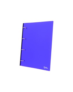Carpeta liderpapel 4 anillas redondas 25 mm polipropileno din a4 ultra compacta con lomo extensible 4 cm azul