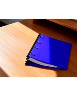 Carpeta liderpapel 4 anillas redondas 25 mm polipropileno din a4 ultra compacta con lomo extensible 4 cm azul