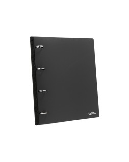 Carpeta liderpapel 4 anillas redondas 25 mm polipropileno din a4 ultra compacta con lomo extensible 4 cm negro
