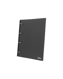 Carpeta liderpapel 4 anillas redondas 25 mm polipropileno din a4 ultra compacta con lomo extensible 4 cm negro