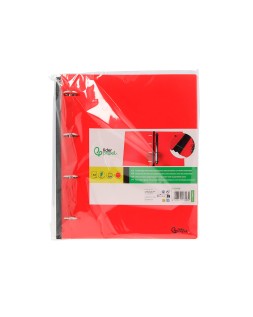 Carpeta liderpapel 4 anillas redondas 25 mm polipropileno din a4 ultra compacta con lomo extensible 4 cm rojo