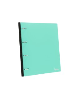 Carpeta liderpapel 4 anillas redondas 25 mm polipropileno din a4 ultra compacta con lomo extensible 4 cm verde