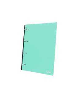 Carpeta liderpapel 4 anillas redondas 25 mm polipropileno din a4 ultra compacta con lomo extensible 4 cm verde