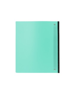 Carpeta liderpapel 4 anillas redondas 25 mm polipropileno din a4 ultra compacta con lomo extensible 4 cm verde