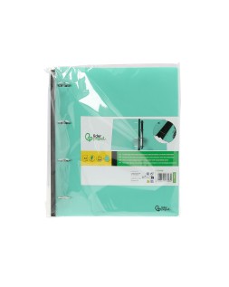 Carpeta liderpapel 4 anillas redondas 25 mm polipropileno din a4 ultra compacta con lomo extensible 4 cm verde