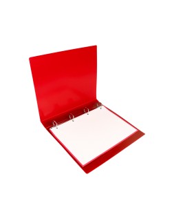 Carpeta liderpapel 4 anillas 25 mm mixtas polipropileno din a4 rojo translucido