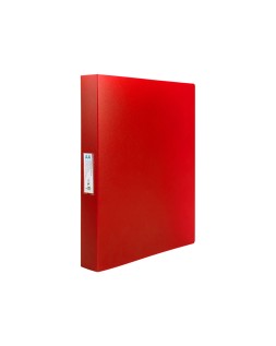 Carpeta liderpapel 4 anillas 25 mm mixtas polipropileno din a4 rojo translucido