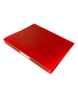 Carpeta liderpapel 4 anillas 25 mm mixtas polipropileno din a4 rojo translucido