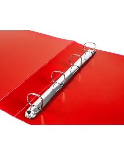 Carpeta liderpapel 4 anillas 25 mm mixtas polipropileno din a4 rojo translucido
