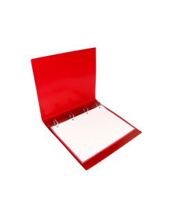 Carpeta liderpapel 4 anillas 25 mm mixtas polipropileno din a4 rojo translucido