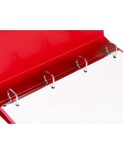 Carpeta liderpapel 4 anillas 25 mm mixtas polipropileno din a4 rojo translucido