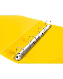 Carpeta liderpapel 4 anillas 25 mm mixtas polipropileno din a4 amarillo fluor opaco