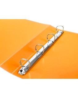 Carpeta liderpapel 4 anillas 25 mm mixtas polipropileno din a4 naranja fluor opaco