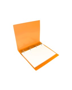 Carpeta liderpapel 4 anillas 25 mm mixtas polipropileno din a4 naranja fluor opaco