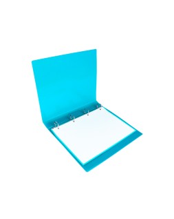 Carpeta liderpapel 4 anillas 25 mm mixtas polipropileno din a4 celeste opaco