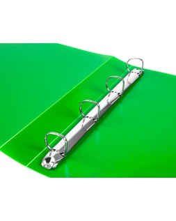 Carpeta liderpapel 4 anillas 25 mm mixtas 43433 polipropileno din a4 verde translucido