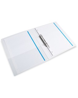 Carpeta canguro 2 anillas mixtas 16mm liderpapel a4 plastico color blanco