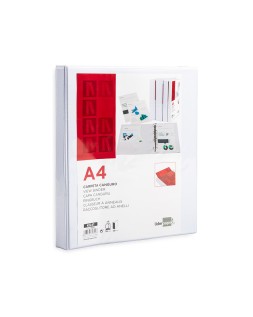Carpeta canguro 4 anillas mixtas 16mm liderpapel a4 plastico color blanco