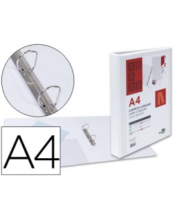 Carpeta canguro 2 anillas mixtas 25mm liderpapel a4 plastico color blanco