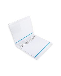 Carpeta canguro 4 anillas mixtas 25mm liderpapel a4 plastico color blanco
