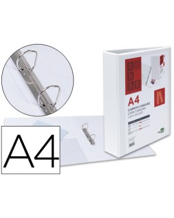 Carpeta canguro 2 anillas mixtas 40mm liderpapel a4 plastico color blanco