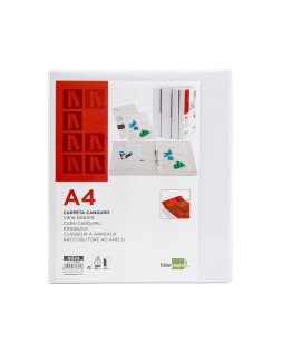 Carpeta canguro 2 anillas mixtas 40mm liderpapel a4 plastico color blanco