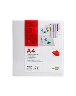 Carpeta canguro 2 anillas mixtas 55mm liderpapel a4 plastico color blanco