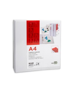 Carpeta canguro 2 anillas mixtas 55mm liderpapel a4 plastico color blanco