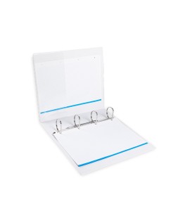 Carpeta canguro 4 anillas mixtas 55mm liderpapel a4 plastico color blanco