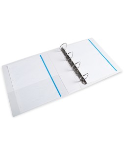 Carpeta canguro 4 anillas mixtas 55mm liderpapel a4 plastico color blanco