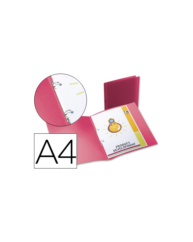 Carpeta liderpapel 2 anillas redondas mini 15 mm 49070 polipropileno din a4 rojo translucido