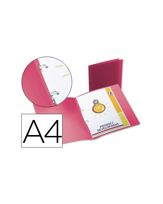 Carpeta liderpapel 2 anillas redondas mini 15 mm 49070 polipropileno din a4 rojo translucido