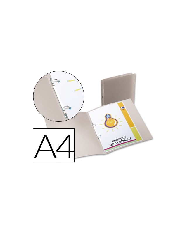 Carpeta liderpapel 2 anillas redondas mini 15 mm 49074 polipropileno din a4 transparente