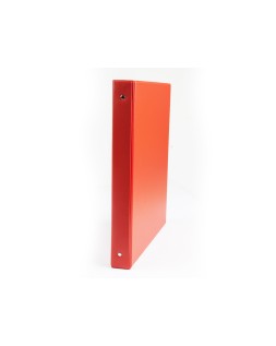 Carpeta liderpapel 4 anillas 25 mm redondas plastico folio color rojo