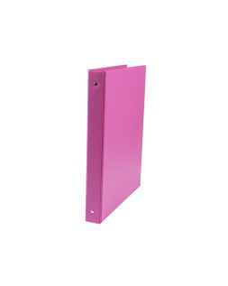 Carpeta liderpapel 4 anillas 25 mm redondas plastico folio color fucsia