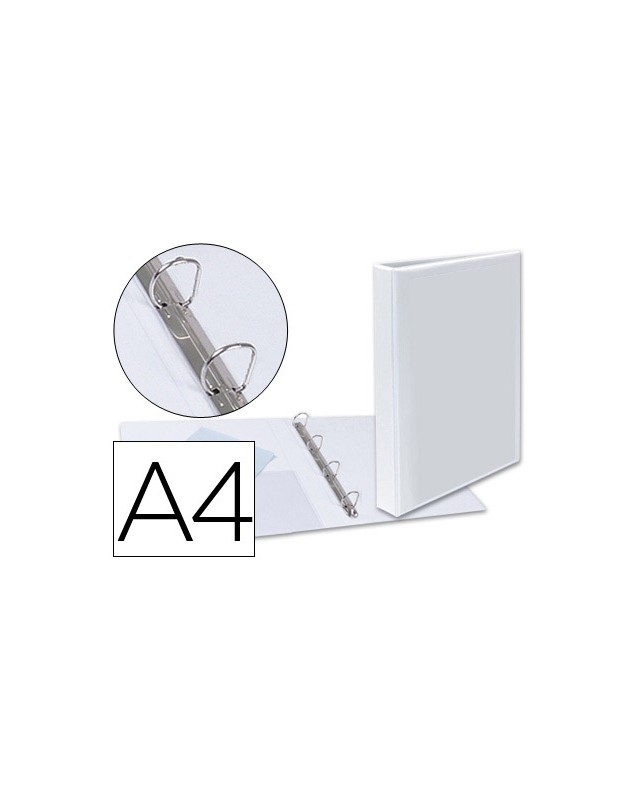 Carpeta canguro 4 anillas mixtas 25mm esselte a4 plastico blanca