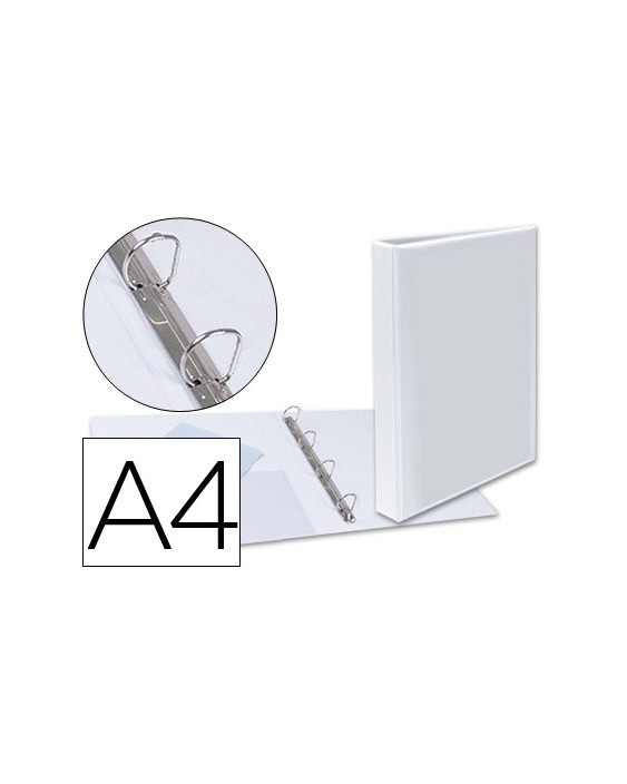 Carpeta canguro 4 anillas mixtas 25mm esselte a4 plastico blanca