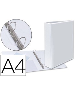 Carpeta canguro 4 anillas mixtas 40mm esselte a4 plastico blanca
