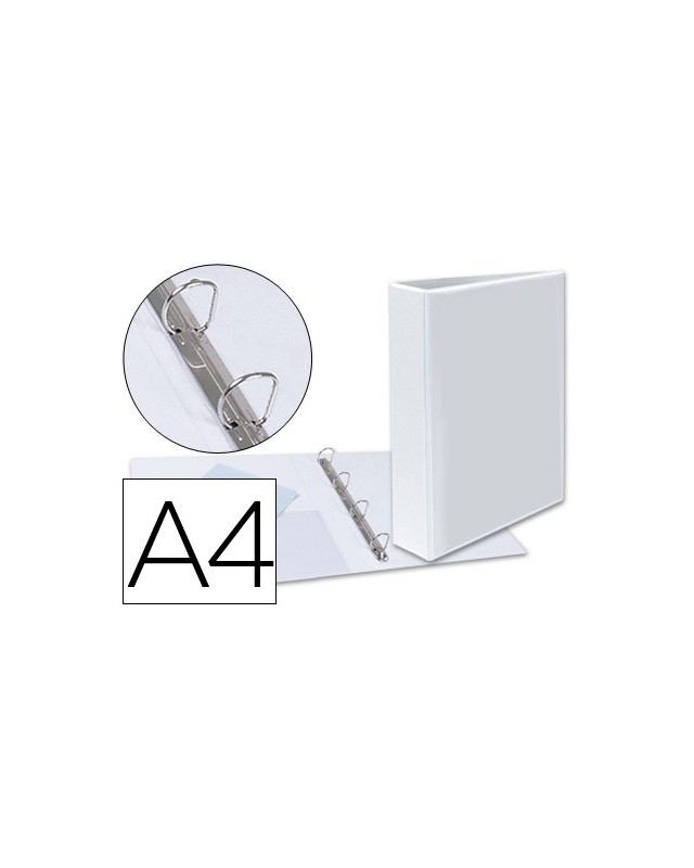 Carpeta canguro 4 anillas mixtas 40mm esselte a4 plastico blanca