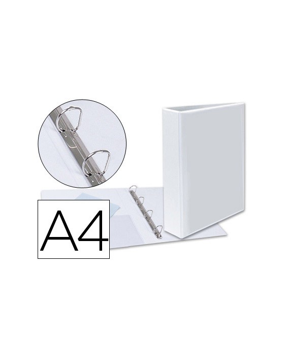 Carpeta canguro 4 anillas mixtas 40mm esselte a4 plastico blanca